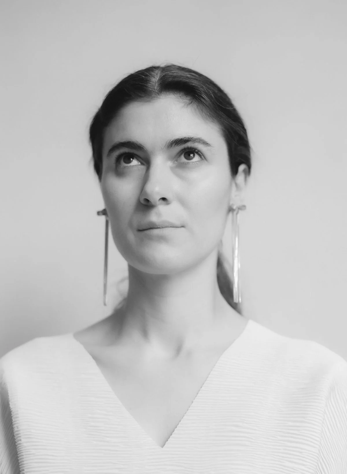 Earrings, Ribbon-bon Silver, Long - Martine Viergever - Image 3